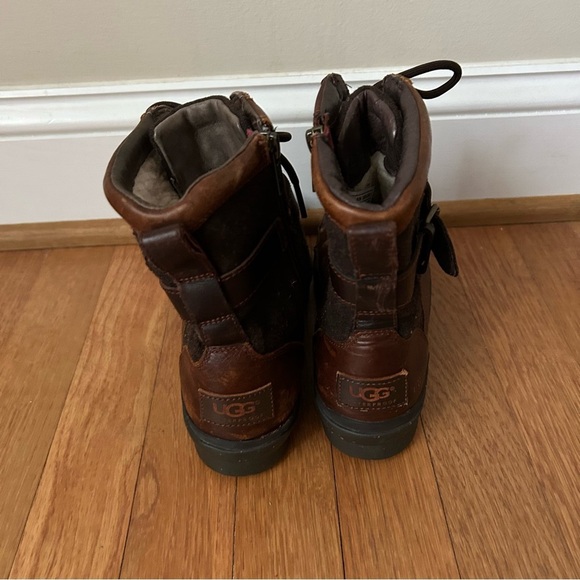 Ugg Australia Kesey Brown Lace Up Leather Combat Outdoor Boot Women’s Size 6 - Picture 6 of 9